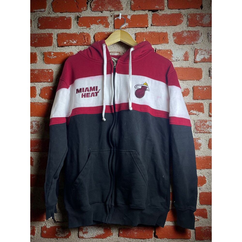 Miami Heat Fanatics Full-Zip Hoodie – Red/White/Black – Size M